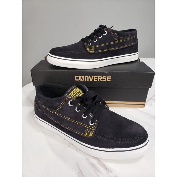 Converse Cons Sea Star LS Mid Mens Size 8 / Womens size 9.5 Suede black shoes - Picture 1 of 10